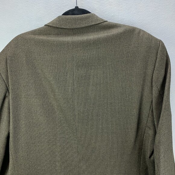 Fenzia Sport Coat Mens 44 Long Lambs Wool 3 Button Closure Blazer Checkered - Picture 6 of 16